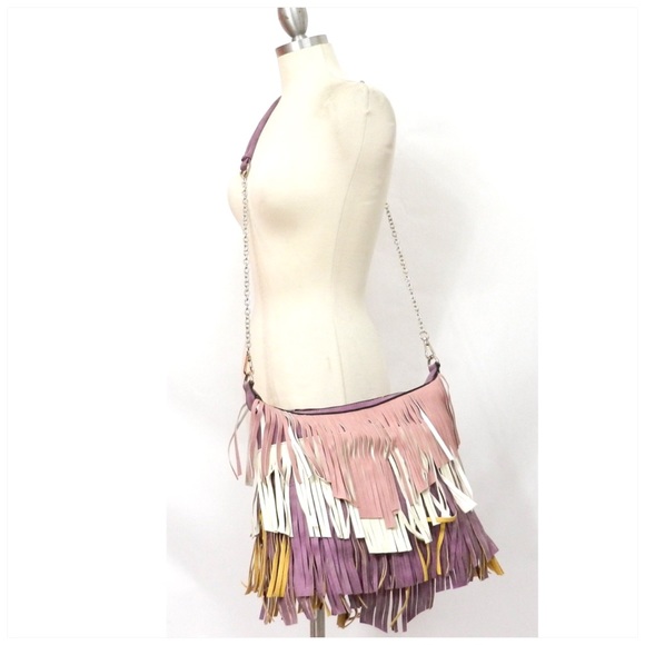 Last One Multi Fringe Shoulder Bag Purple - Picture 7 of 8